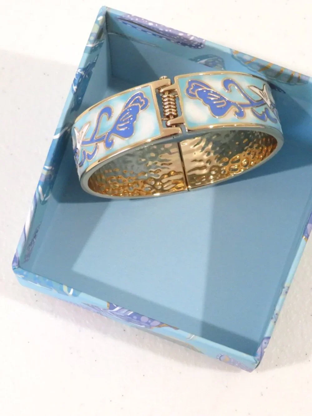 Piper K Hinged Koi Fish Bangle Braclet Enamel NIB